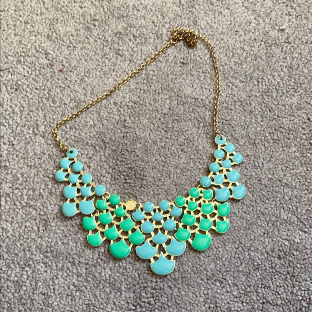 Aqua green statement necklace